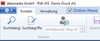 Verschiedene Suchmöglichkeiten in RSK-KIS